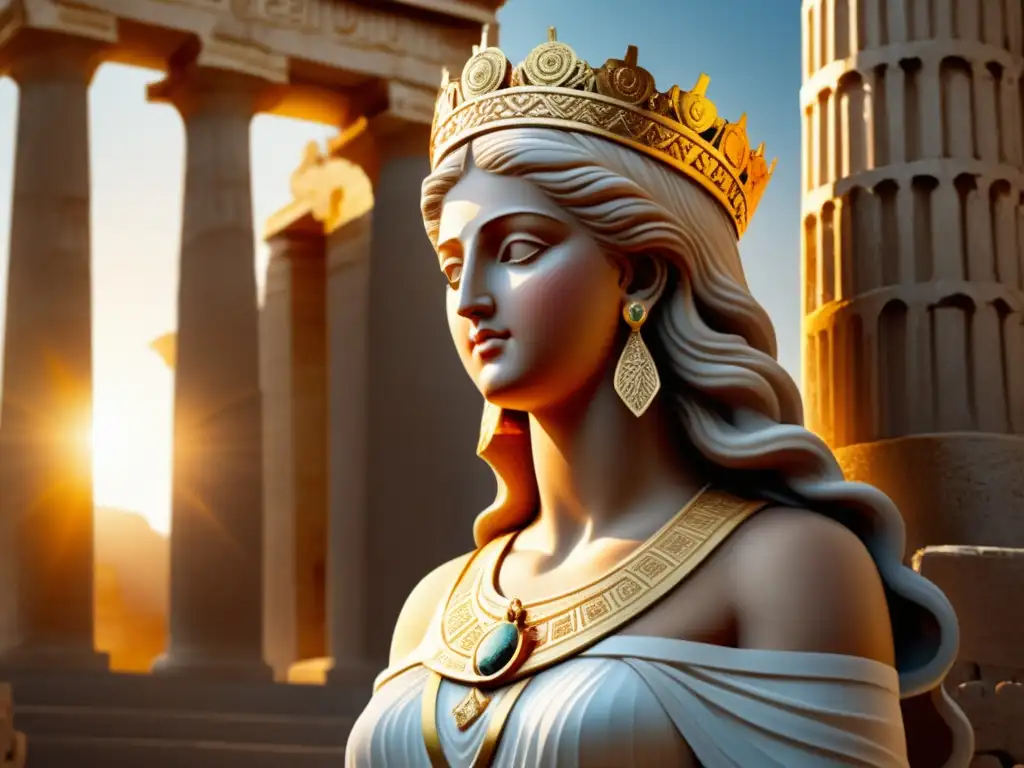 estatua de diosa griega con joyeria dorada 17 1