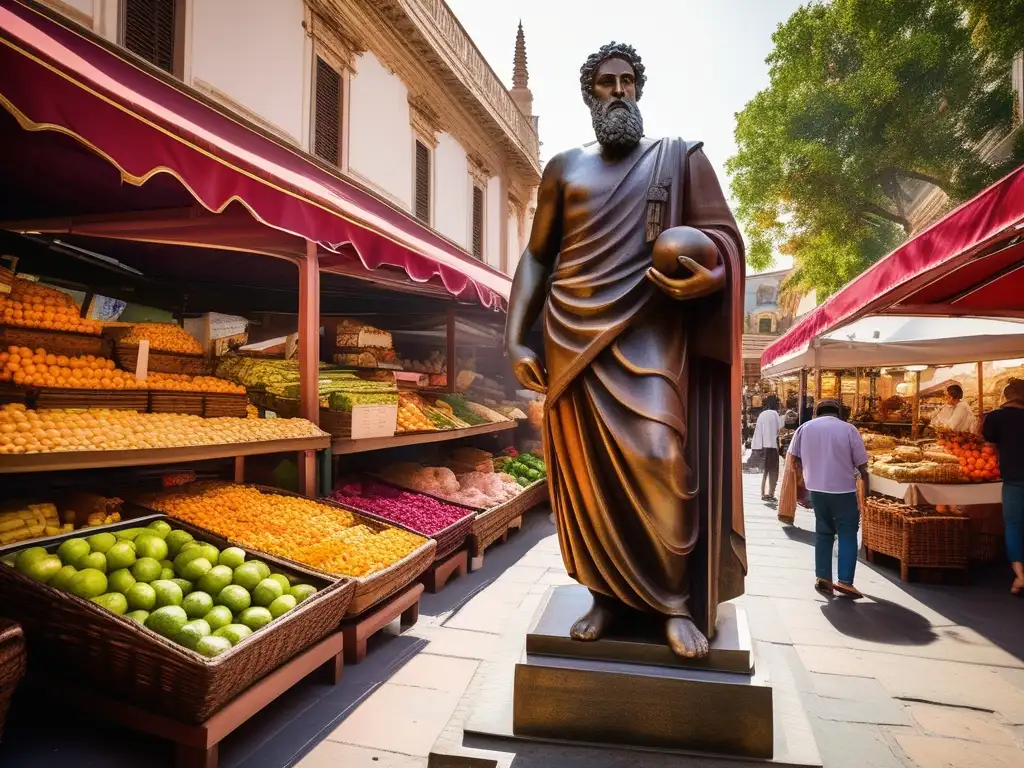 Estatua majestuosa de Solón, legislador de la antigua Grecia, promoviendo igualdad y armonía con sus leyes