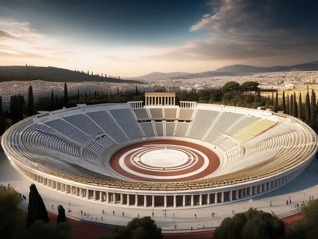 Celebración anual de las Panateneas: Imagen impresionante de Atenea en el Estadio Panatenaico en Atenas