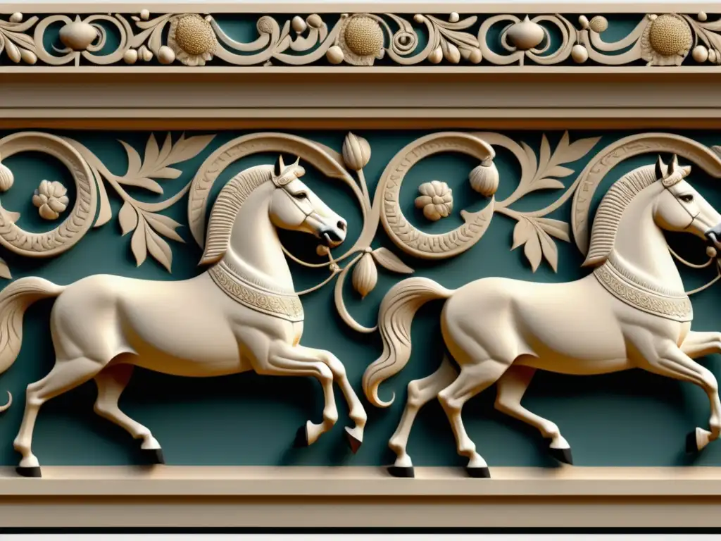 Frieze grecorromano en alta resolución Arte ornamental antigua Grecia: Frieze 8K ultradetallado de la antigua Grecia, con motivos ornamentales y diseño armonioso en relieve alto