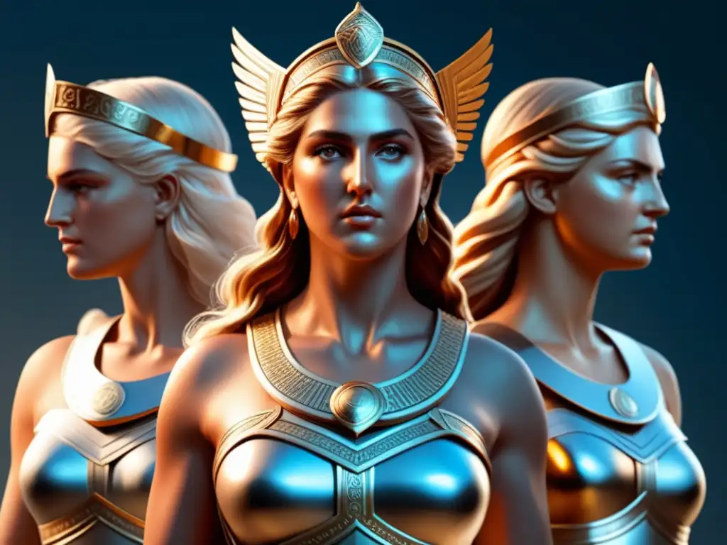 Diosas griegas: Atenea, Afrodita y Artemisa Vestimenta en la mitología griega: Atenea, Afrodita y Artemisa en sus trajes característicos
