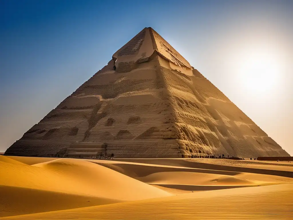 Vista impresionante de la majestuosa Gran Pirámide de Giza, símbolo de la antigua Grecia