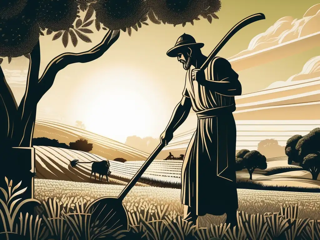 Herramientas agrícolas antiguas en Grecia con gran detalle y belleza