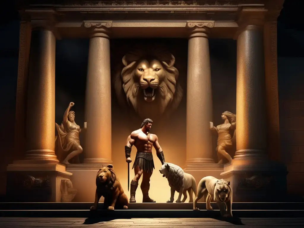 Hércules captura a Cerberus, el perro de tres cabezas que guarda las puertas del Inframundo