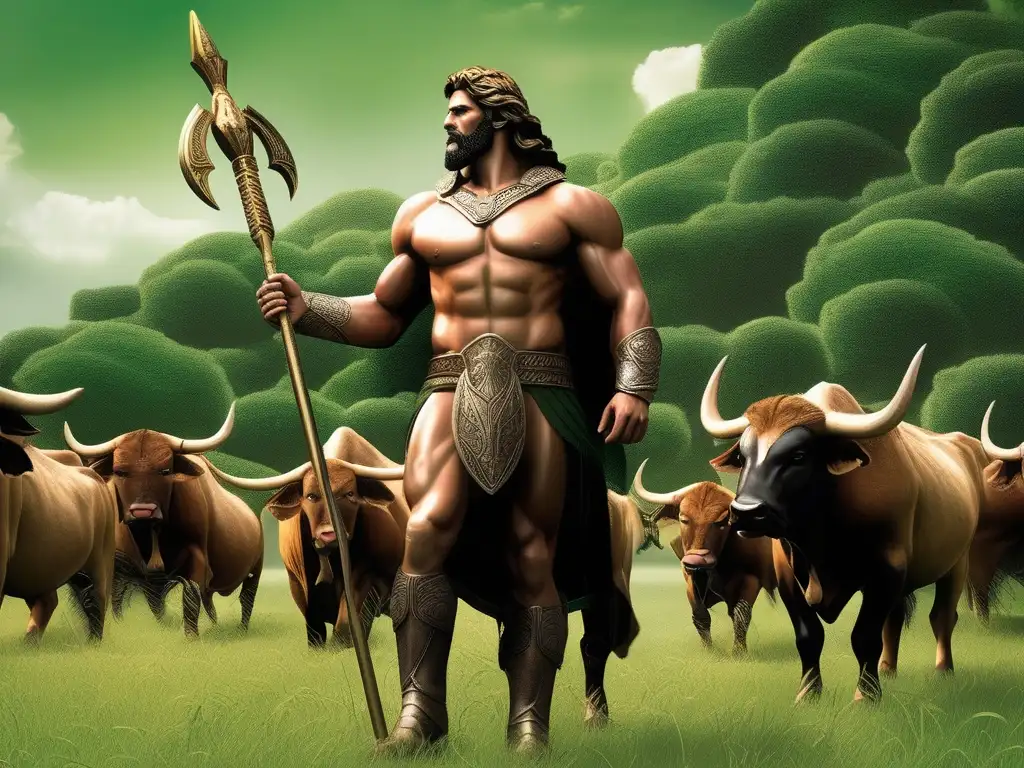 Hércules y los doce oxen, símbolos de fuerza y colaboración en la mitología griega