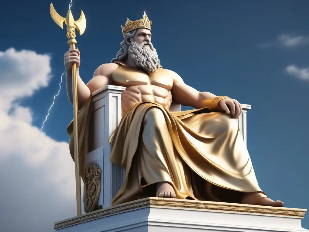 Zeus en su trono en el Monte Olimpo: Influencia de la mitología olímpica