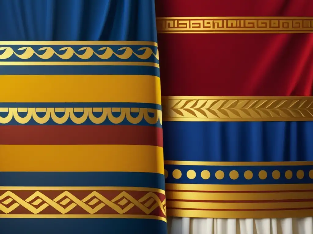 Significado colores vestimenta Antigua Grecia: Togas, himatias y chitones con patrones y colores vibrantes