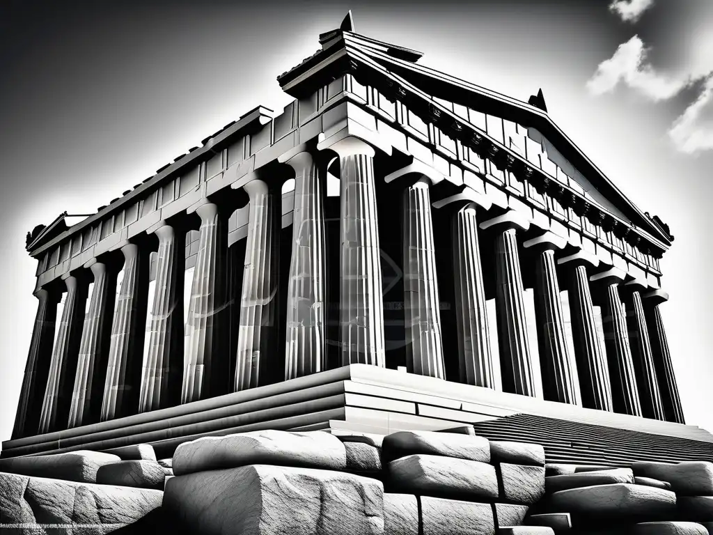 Importancia de la física y matemáticas en la Antigua Grecia: Parthenon, templo icónico en Atenas, resalta detalles arquitectónicos y mitológicos