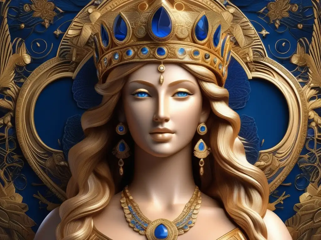 Hera, diosa del matrimonio y la fidelidad en la mitología griega, con detalles impresionantes