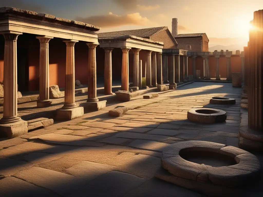 Fotorealista imagen de la Ágora Romana de Pompeya