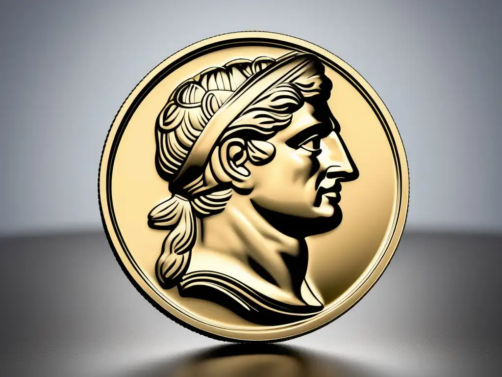 Moneda de oro antigua de Grecia: Detalles y belleza