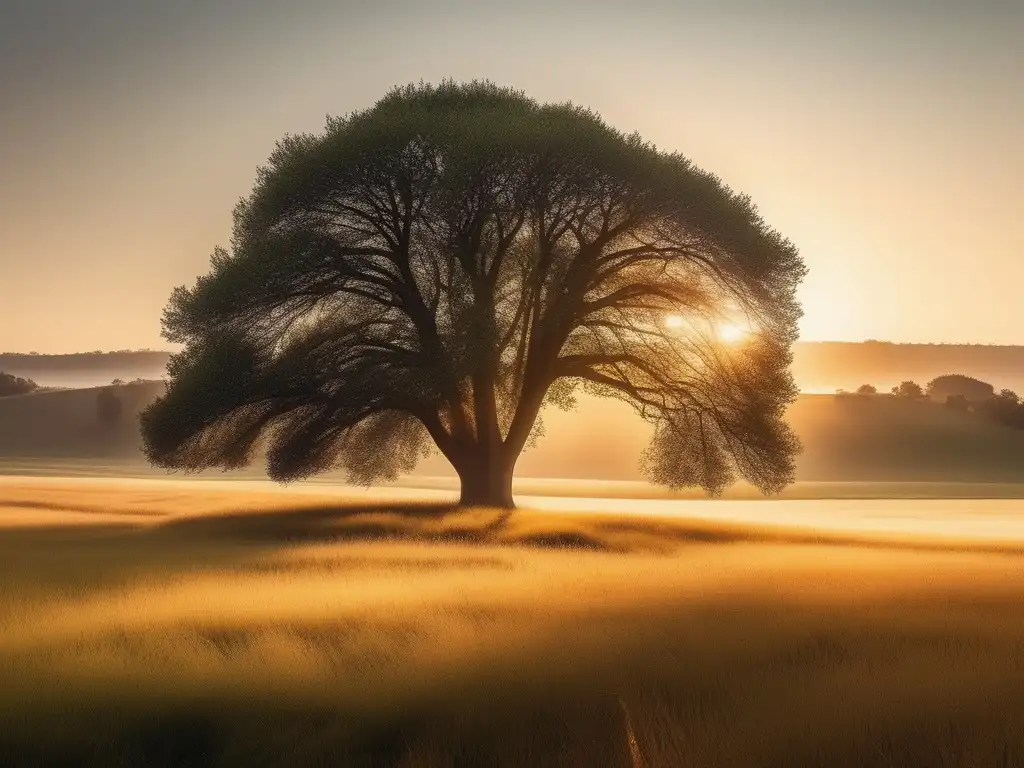 Paisaje sereno y atemporal que representa el significado del ser en Parménides