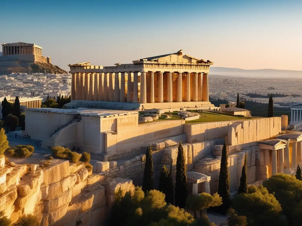 Vista impresionante del icónico Parthenon en Atenas, resalta la importancia de la arquitectura griega