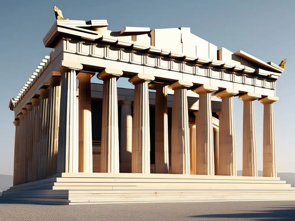 Templo icónico del Parthenon en Atenas, Grecia: influencia de los dioses olímpicos en Occidente