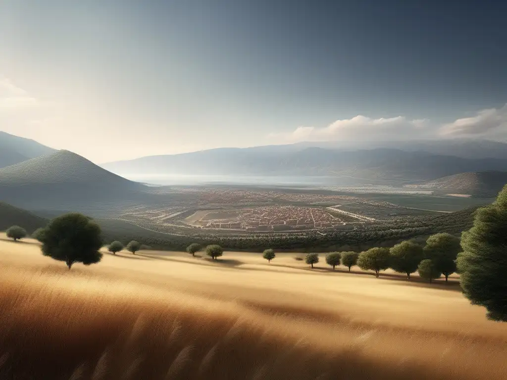 Vista panorámica de la antigua ciudad de Esparta, reflejando su importancia en Guerras Médicas