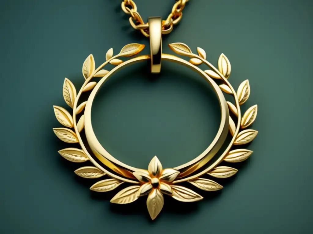 Joyería griega antigua: laurel dorado con gemas Arte ornamental antigua Grecia: joya griega radiante, laurel de oro, gemas preciosas, elegancia y sofisticación