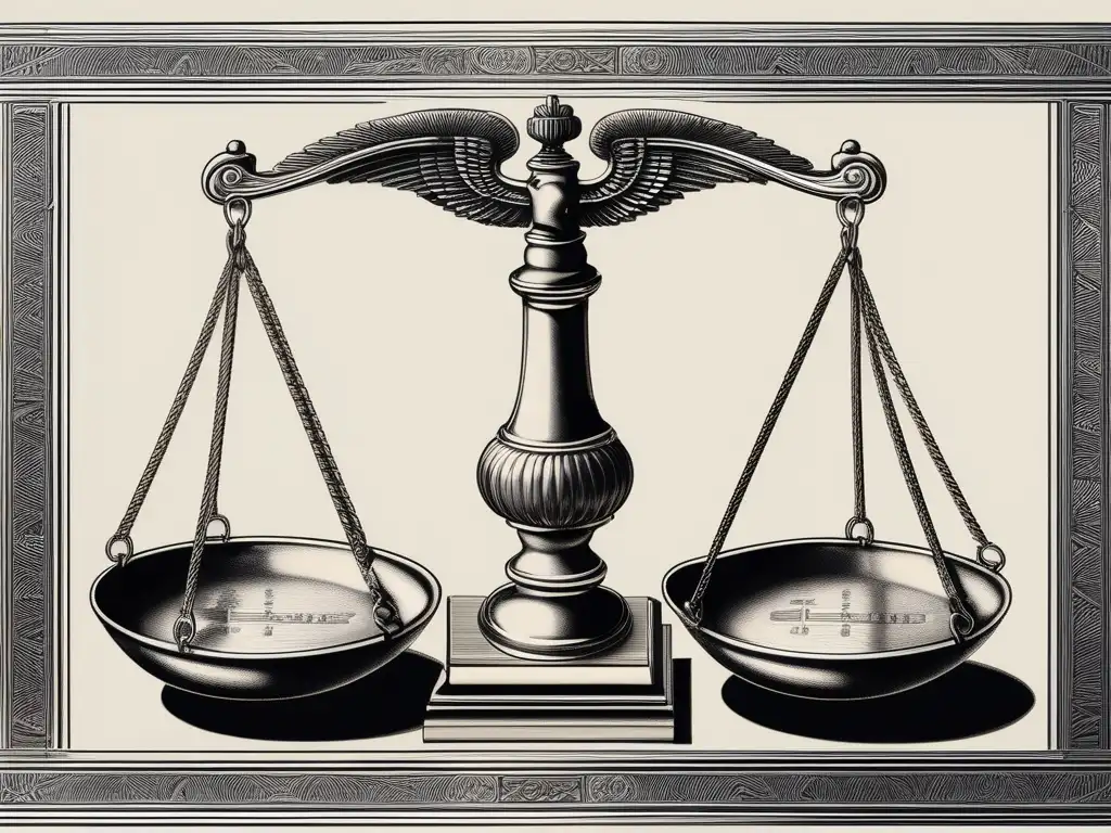 Justicia equitativa y balanceada Justicia en la Polis griega: Equidad y equilibrio en una impactante imagen