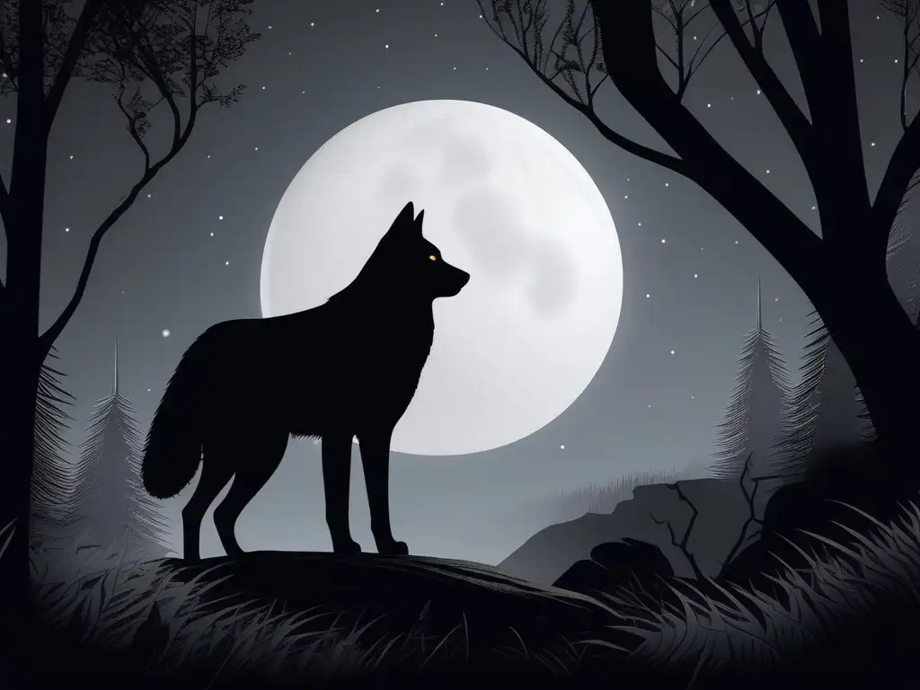 Loba de Licaón en el bosque oscuro - castigo divino animal