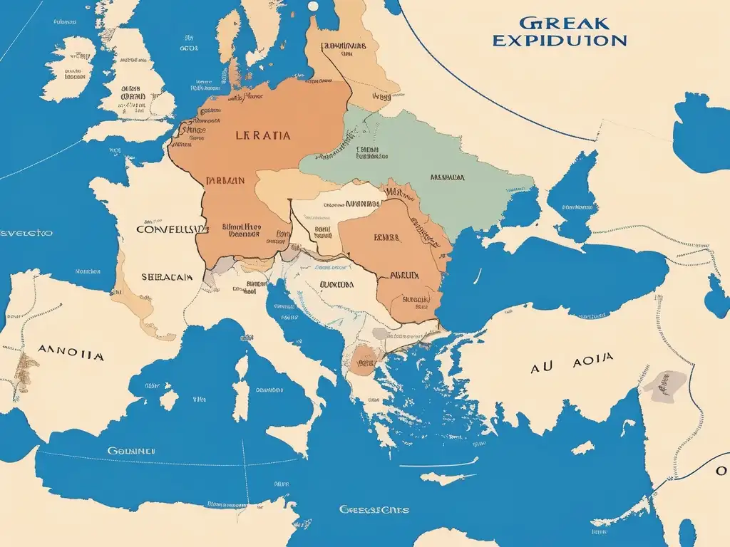 Mapa histórico: Expansión territorial Antigua Grecia