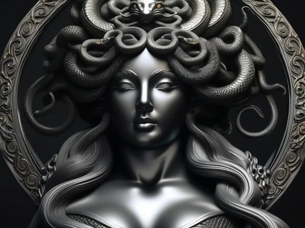 Historia de Medusa: La Gorgona mítica, detalle impresionante de su rostro hipnotizante