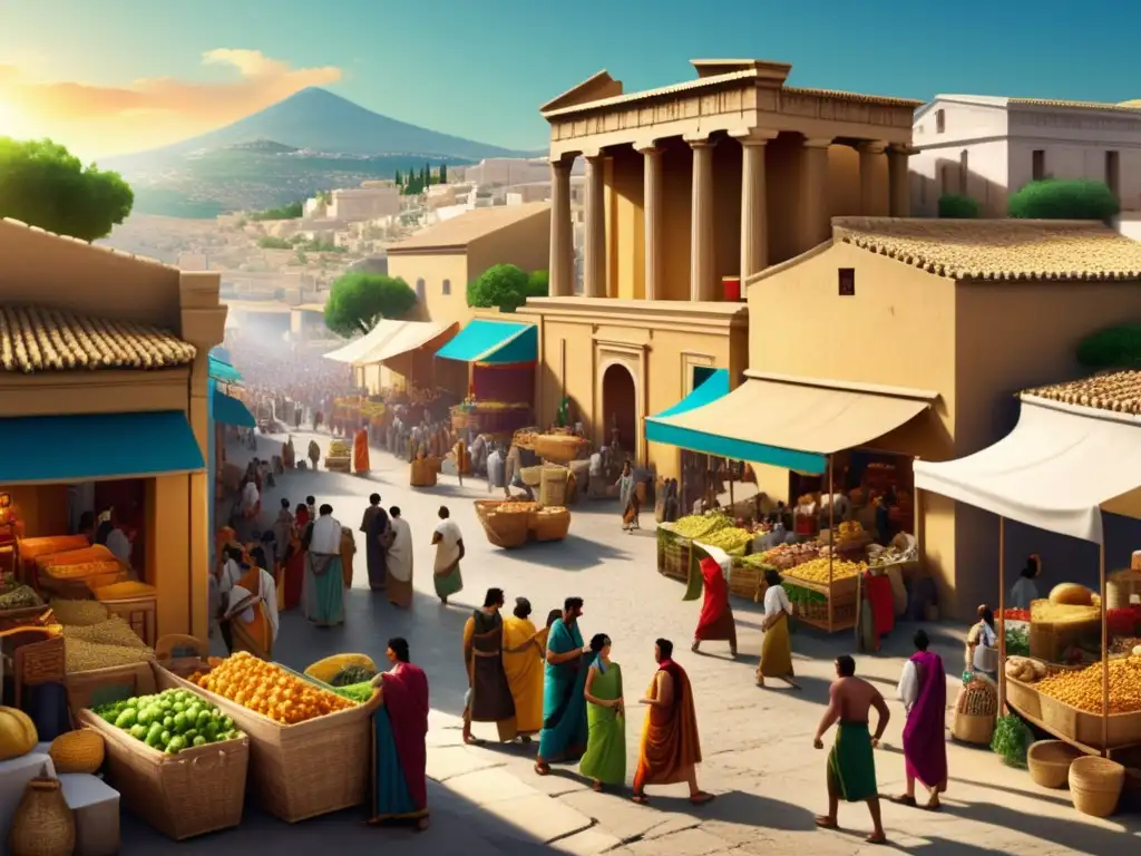 Mercado animado en la antigua Grecia Mercado antiguo griego: Democracia y economía en Grecia