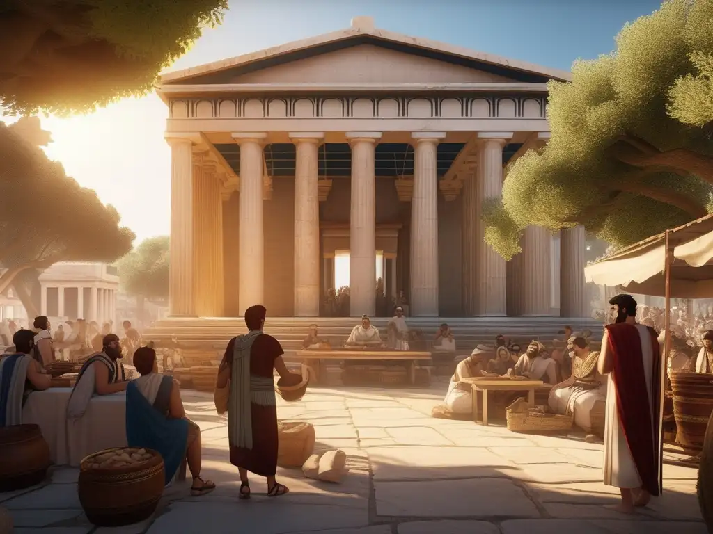 El fascinante rol de los niños en la sociedad de la Antigua Grecia 7 mercado griego antiguo con ninos 84 1