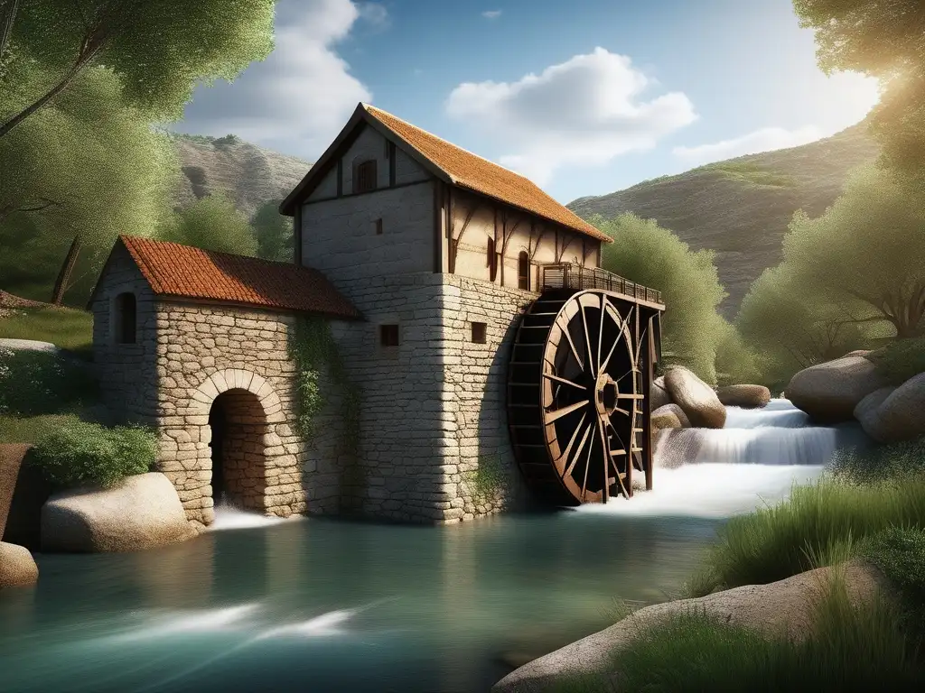 Molino de agua griego antiguo Molino de agua en Grecia: hidráulica y molienda