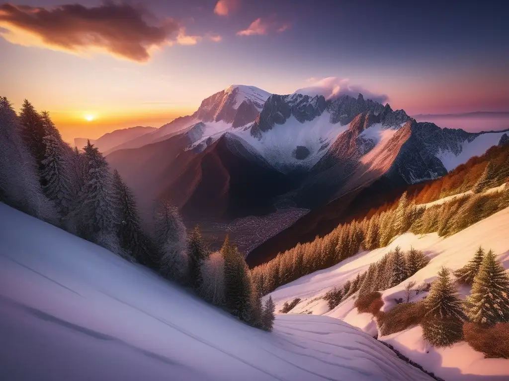 Influencia de los dioses del Olimpo en majestuosa imagen de Mount Olympus al atardecer