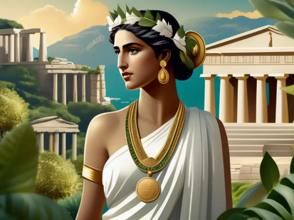 Detrás del broche: El simbolismo oculto de los accesorios en la vestimenta de la Antigua Grecia 1 mujer griega antigua en ruinas 46 1