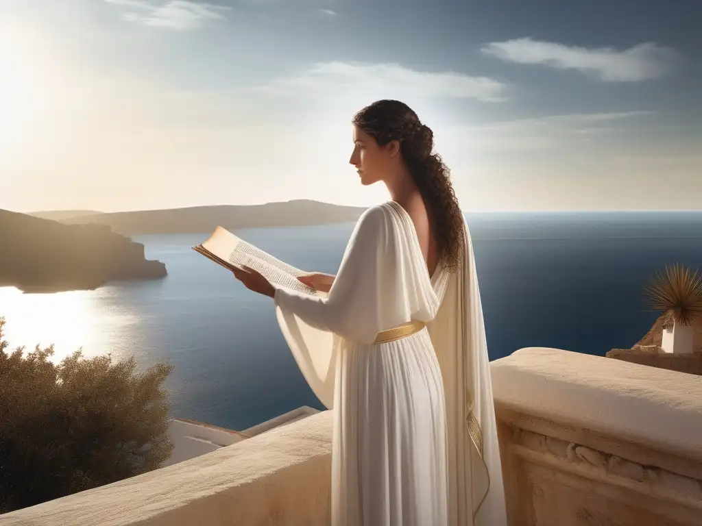 Poderosas poetisas en Grecia Influencia femenina en mitos de Grecia: Sappho y Corinna, poetas poderosas y creativas en paisaje costero
