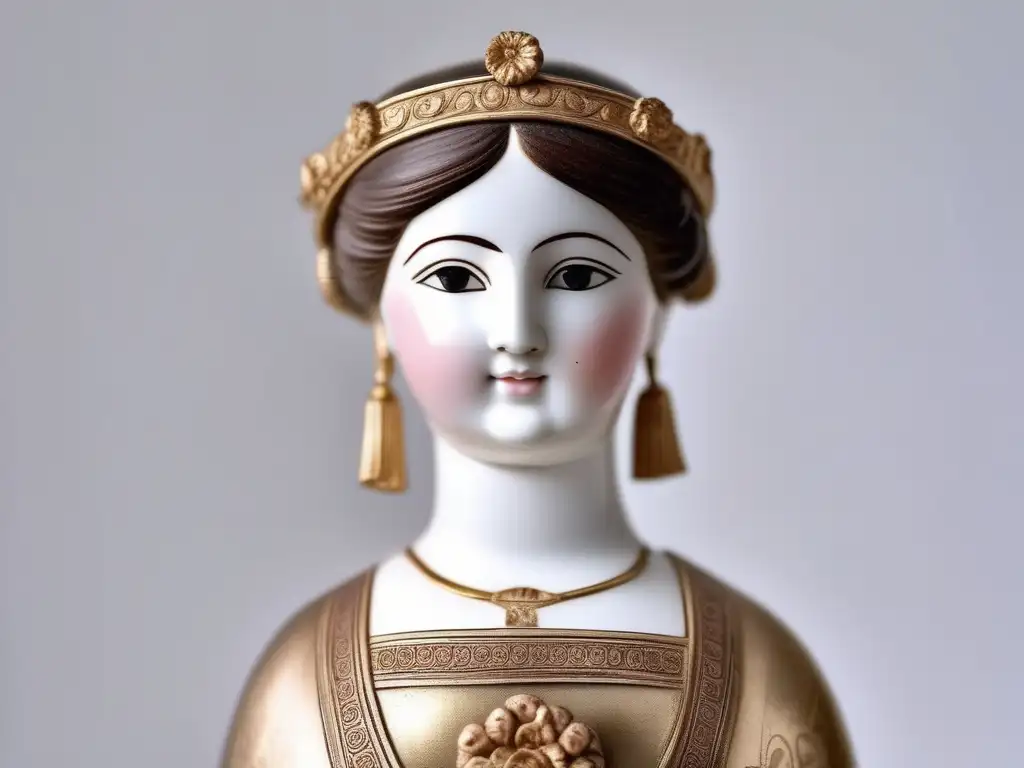 Muñeca griega antigua en pedestal - Juguetes y juegos de la infancia en la Antigua Grecia