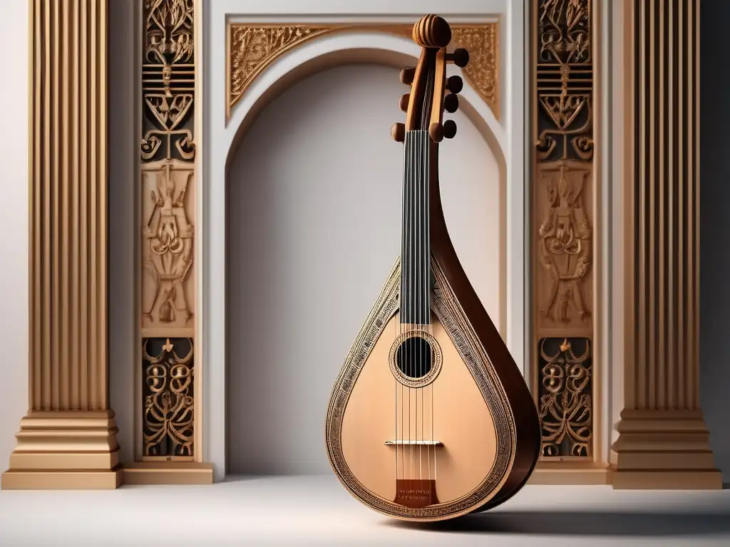 Imagen: Instrumentos musicales Antigua Grecia, lyre, músico, paisaje griego