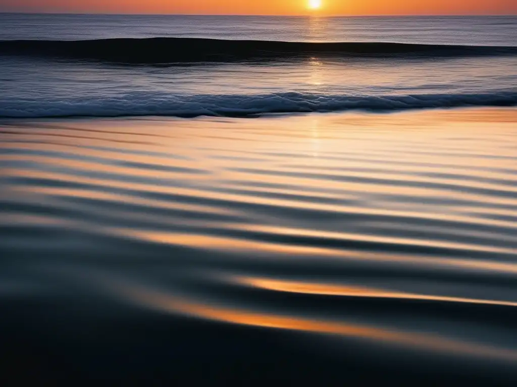 Ninfas marinas en la literatura griega: imagen impresionante del mar al atardecer con figuras etéreas emergiendo del agua