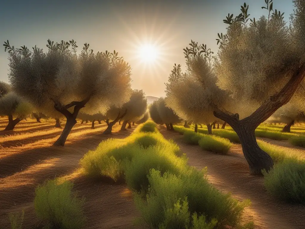 Un hermoso olivar en Atenas, Grecia