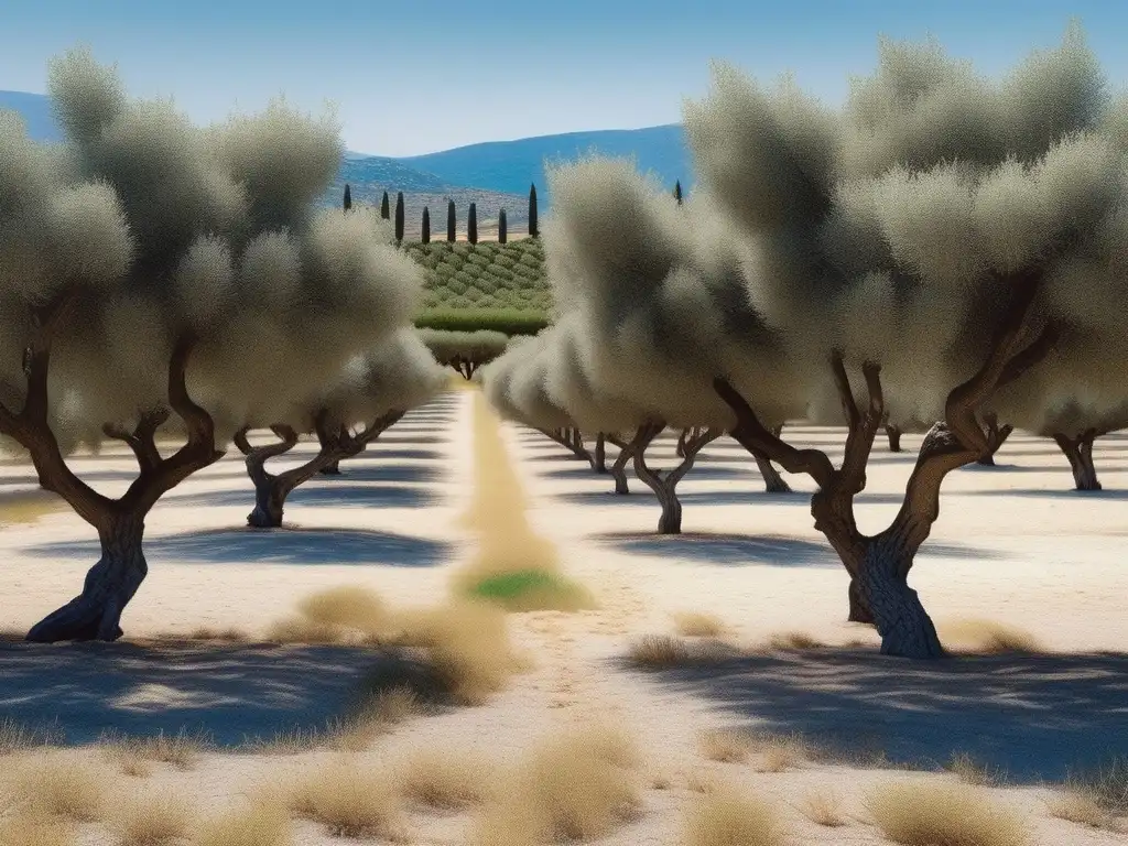 Aceite de oliva en la Antigua Grecia: belleza y armonía en un olivar minimalista