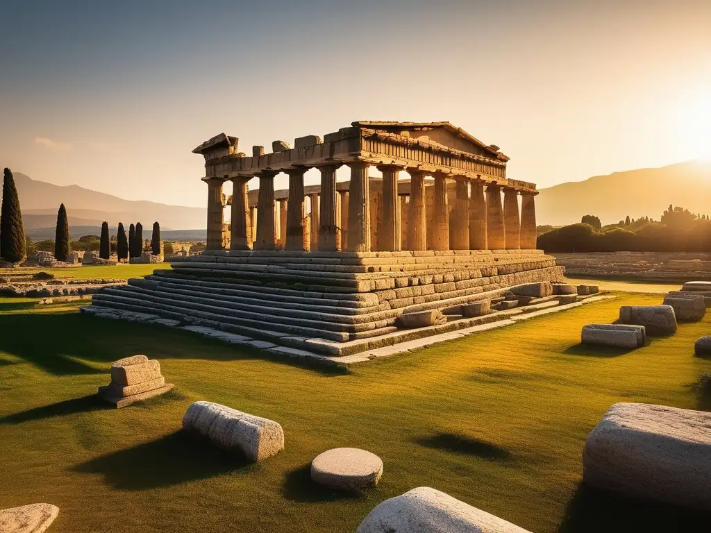 Influencia griega en Italia: Templos griegos bien conservados en la antigua ciudad de Paestum, Italia