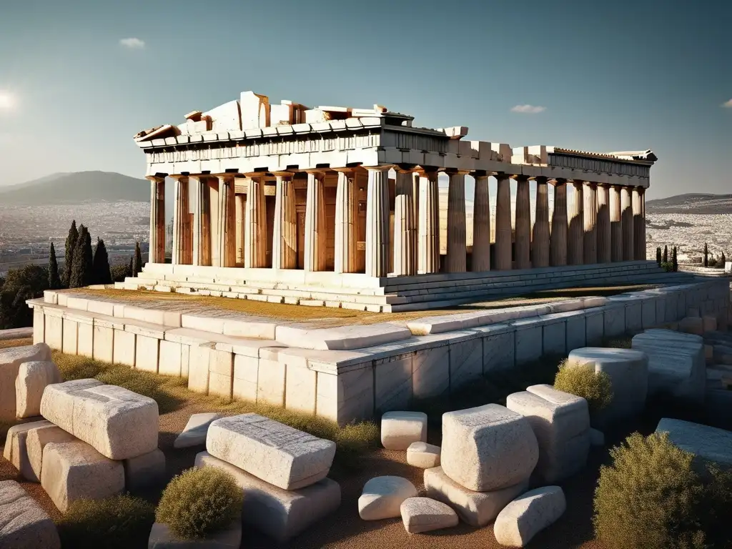 Legado cultural Grecia: Parthenon, templo dedicado a Athena, en Acropolis, Atenas