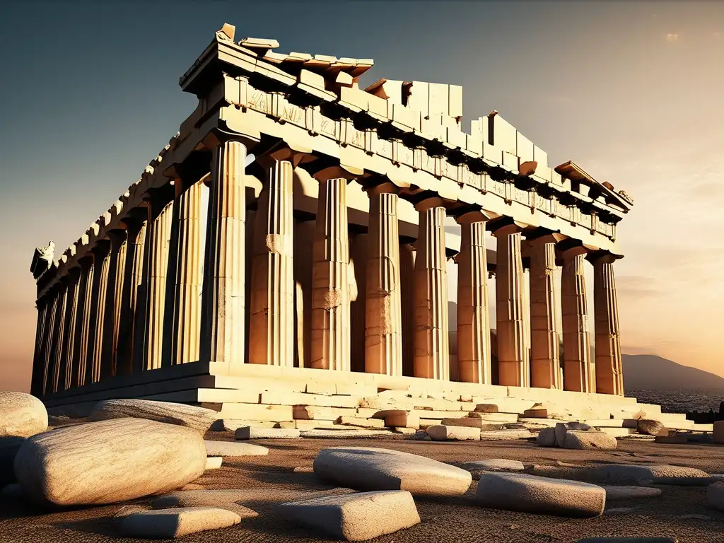 Ruinas majestuosas del Partenón en Atenas, testigo de la rica historia y fundación de la antigua Grecia