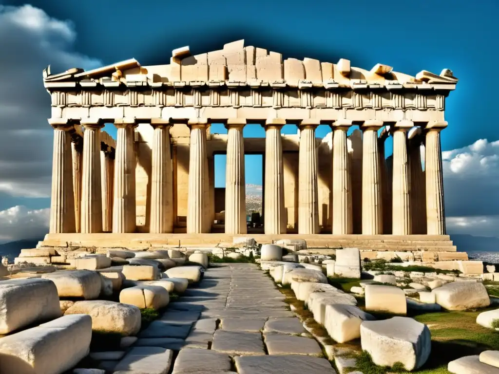 Parthenon en Atenas: legado cultural de la Antigua Grecia (110 caracteres)