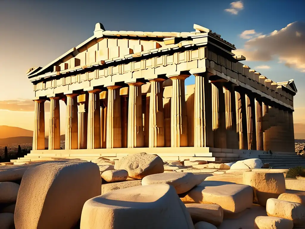 Parthenon al atardecer: Tradición y deporte en los Juegos Panatenaicos