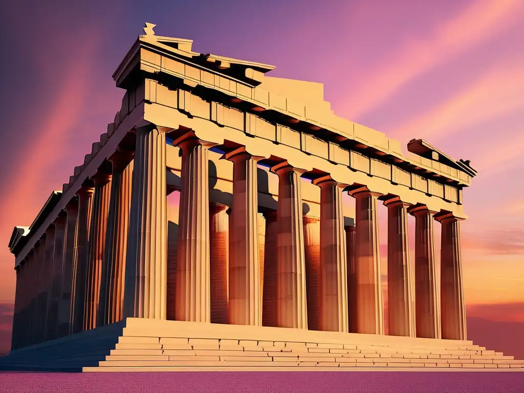 Parthenon en Atenas al atardecer, símbolo del helenismo