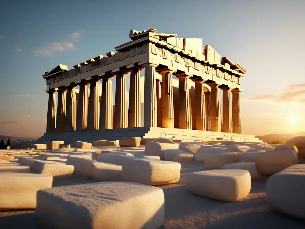 Parthenon en la Acropolis de Atenas, evolución artes Grecia Antigua