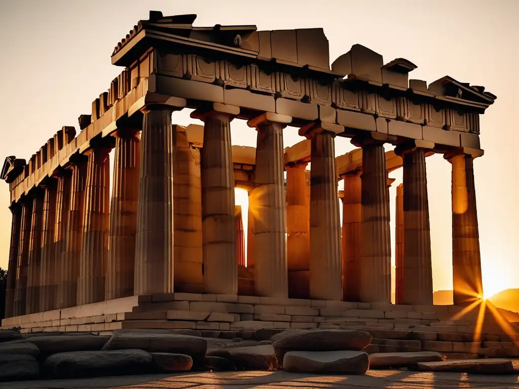 Majestuoso Parthenon, emblemático templo de la democracia griega