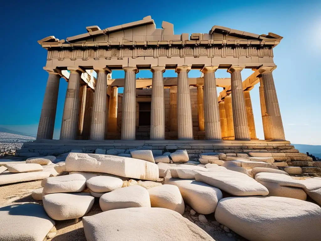 Ruinas majestuosas del Partenón, templo icónico en Atenas, Grecia