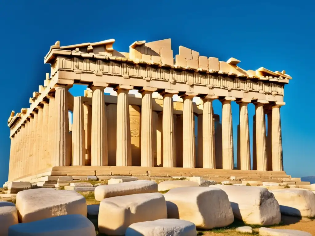 Parthenon dorado resalta arquitectura griega - Lecciones diplomacia antigua Grecia