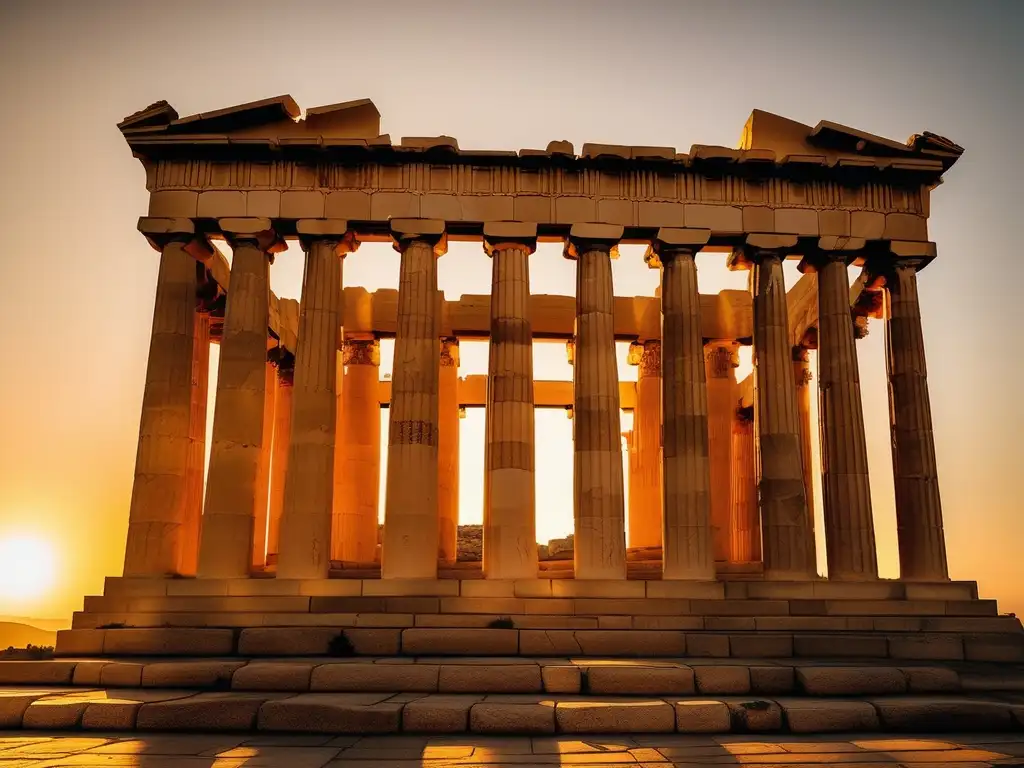 Parthenon al atardecer, reflejo de la perfección de la arquitectura antigua de Grecia