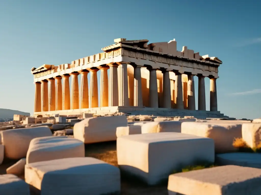 Impresionante imagen de las ruinas del Partenón en Atenas, Grecia