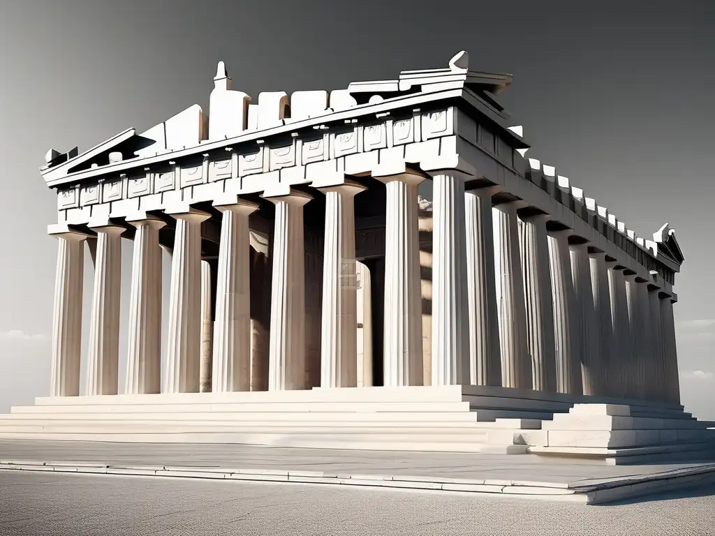 Importancia del Partenón en Grecia: imagen realista y minimalista del majestuoso templo griego