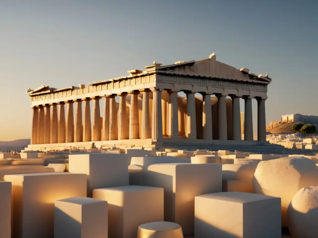 Importancia de la arquitectura griega: Parthenon, majestuosidad y belleza en mármol blanco