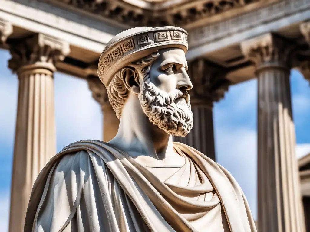 Pericles, líder destacado de la Guerra del Peloponeso, en la bulliciosa Agora de Atenas